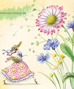 Frau mit Wiesenblumen