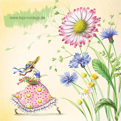 Frau mit Wiesenblumen