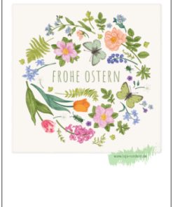 Frohe Ostern (Blumen und Schmetterlinge) – Pola TAURUS Kunstkarten