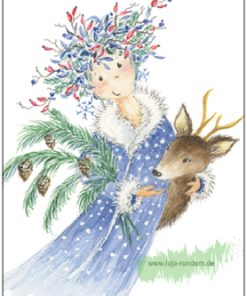Winterchen (Elfe mit Rentier und Tannenzweig)  – Taurus Kunstkarten