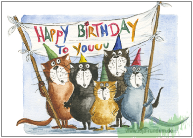 Happy Birthday to youuu (Katzenchor) – Taurus Kunstkarten