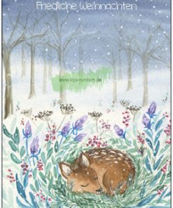 Friedliche Weihnachten (schlafendes Reh)  – Taurus Kunstkarten
