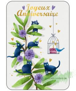 ALLES GUTE ZUM GEBURTSTAG KATZEN UND VÖGEL – Cartesdart