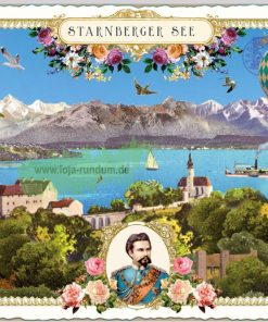 Städte-Postkarte, Bayern, Starnberger See 1   (QUER) – Edition Tausendschön PK1111