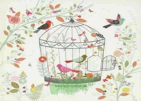 Vogelkäfig mit Blumen