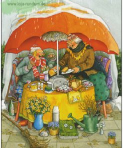 Frauen frühstücken im Regen – Nr. 82  – TAURUS Kunstkarten