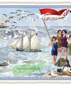 STÄDTE-POSTKARTE, AM MEER – GRUSS VON DER KÜSTE (QUER) – Edition Tausendschön PK27