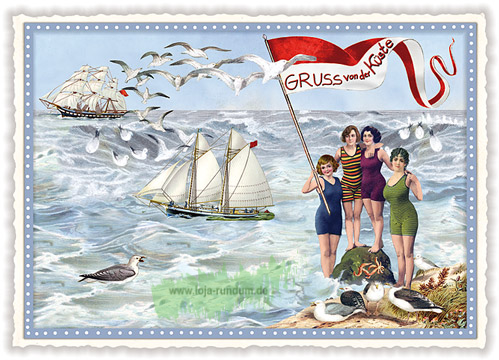 STÄDTE-POSTKARTE, AM MEER – GRUSS VON DER KÜSTE (QUER) – Edition Tausendschön PK27