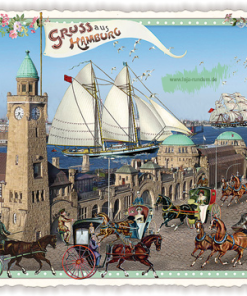 STÄDTE-POSTKARTE, HAMBURG, LANDUNGSBRÜCKEN – Edition Tausendschön PK551