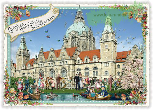 STÄDTE-POSTKARTE, HANNOVER, NEUES RATHAUS (Quer)- Edition Tausendschön PK694