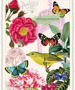 BLUMEN MIT SCHMETTERLINGEN (O.T.) (HOCH)- Edition Tausendschön PK905