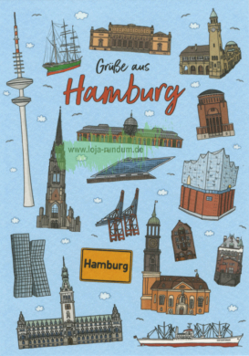 Grüße aus Hamburg (Wahrzeichen) – Taurus Kunstkarten